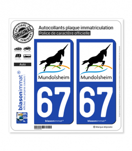 67 Mundolsheim - Commune | Autocollant plaque immatriculation