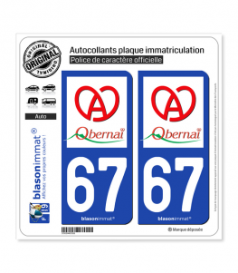 67 Obernai - Ville | Autocollant plaque immatriculation