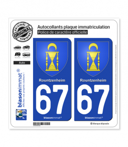 67 Rountzenheim - Armoiries | Autocollant plaque immatriculation