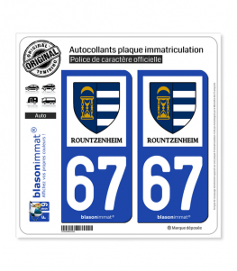 67 Rountzenheim - Commune | Autocollant plaque immatriculation