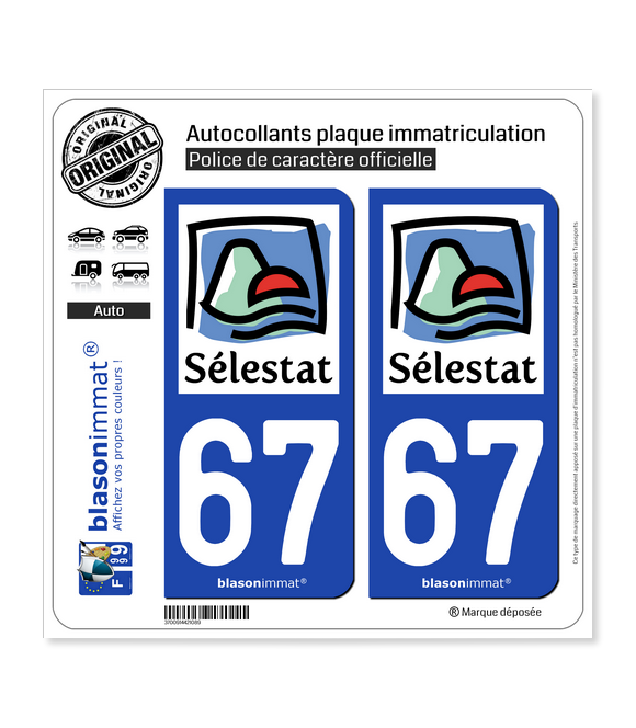 67 Sélestat - Agglo | Autocollant plaque immatriculation