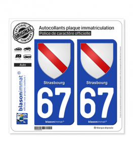 67 Strasbourg - Armoiries | Autocollant plaque immatriculation