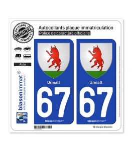 67 Urmatt - Armoiries | Autocollant plaque immatriculation
