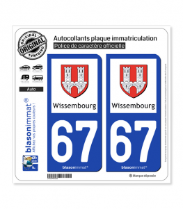 67 Wissembourg - Ville | Autocollant plaque immatriculation