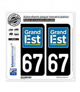 67 Grand Est - LogoType | Autocollant plaque immatriculation