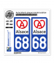 68 Alsace - Région II | Autocollant plaque immatriculation