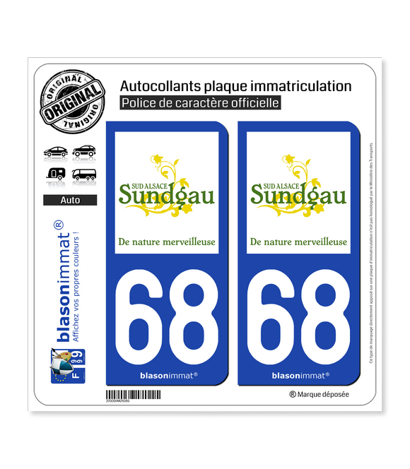 68 Altkirch - Tourisme | Autocollant plaque immatriculation