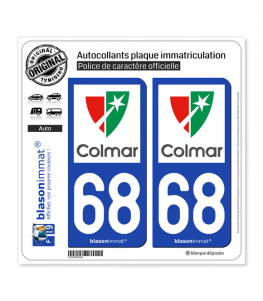 68 Colmar - Ville | Autocollant plaque immatriculation