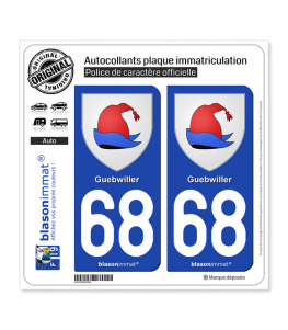 68 Guebwiller - Armoiries | Autocollant plaque immatriculation