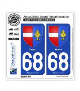 68 Thann - Armoiries | Autocollant plaque immatriculation