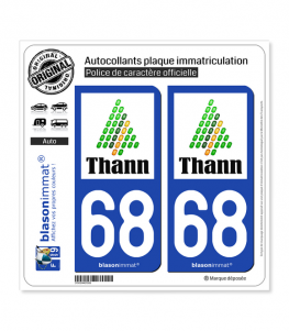 68 Thann - Ville | Autocollant plaque immatriculation