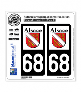 68 Alsace - LogoType | Autocollant plaque immatriculation