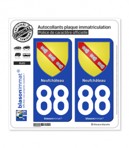 88 Neufchâteau - Armoiries | Autocollant plaque immatriculation