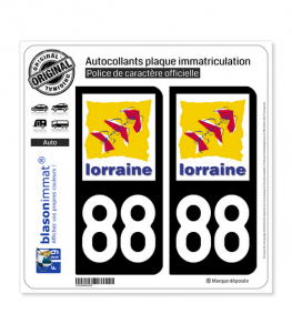 88 Lorraine - LogoType | Autocollant plaque immatriculation