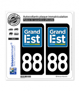 88 Grand Est - LogoType | Autocollant plaque immatriculation