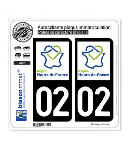 02 Hauts-de-France - LogoType | Autocollant plaque immatriculation