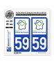 59 Hauts-de-France - LogoType | Autocollant plaque immatriculation