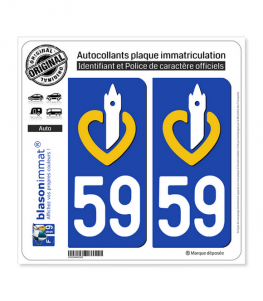 59 Nord-Pas de Calais - LogoType | Autocollant plaque immatriculation