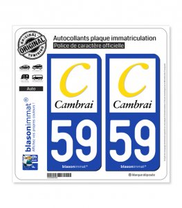 59 Cambrai - Agglo | Autocollant plaque immatriculation