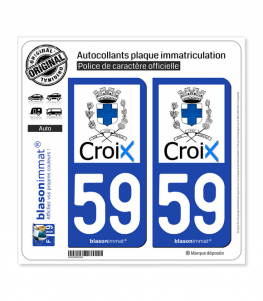 59 Croix - Ville | Autocollant plaque immatriculation