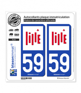 59 Lille - Ville | Autocollant plaque immatriculation