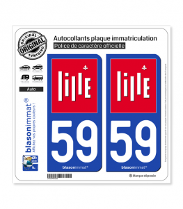 59 Lille - Ville II | Autocollant plaque immatriculation