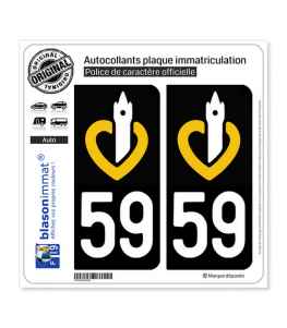 59 Nord-Pas de Calais - LogoType | Autocollant plaque immatriculation