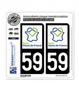 59 Hauts-de-France - LogoType | Autocollant plaque immatriculation