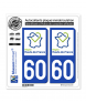 60 Hauts-de-France - LogoType | Autocollant plaque immatriculation