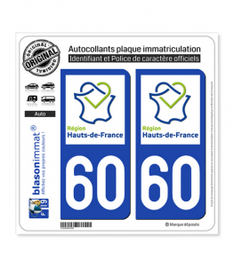 60 Hauts-de-France - LogoType | Autocollant plaque immatriculation