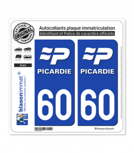 60 Picardie - LogoType | Autocollant plaque immatriculation