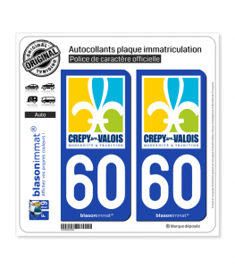 60 Crépy-en-Valois - Ville | Autocollant plaque immatriculation
