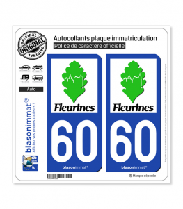 60 Fleurines - Commune | Autocollant plaque immatriculation