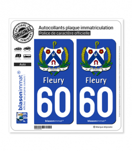 60 Fleury - Commune | Autocollant plaque immatriculation