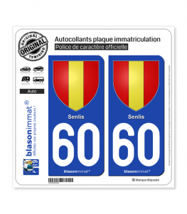 60 Senlis - Armoiries | Autocollant plaque immatriculation