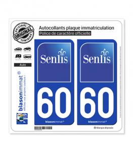 60 Senlis - Ville | Autocollant plaque immatriculation