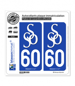 60 Senlis - Agglo | Autocollant plaque immatriculation