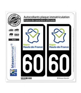 60 Hauts-de-France - LogoType | Autocollant plaque immatriculation