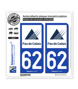 62 Pas-de-Calais - Département | Autocollant plaque immatriculation