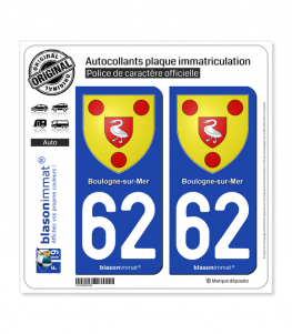 62 Boulogne-sur-Mer - Armoiries | Autocollant plaque immatriculation