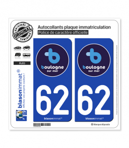 62 Boulogne-sur-Mer - Ville | Autocollant plaque immatriculation
