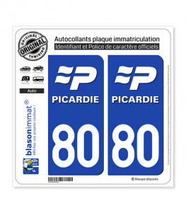 80 Picardie - LogoType | Autocollant plaque immatriculation