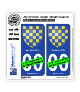 Vermandois - Armoiries | Autocollant plaque immatriculation