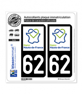 62 Hauts-de-France - LogoType | Autocollant plaque immatriculation