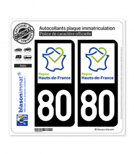 80 Hauts-de-France - LogoType | Autocollant plaque immatriculation