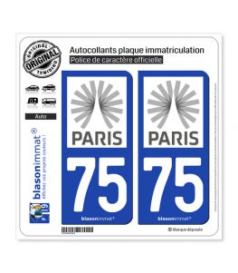 75 Ile-de-France - Tourisme | Autocollant plaque immatriculation