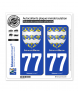 77 Seine-et-Marne - Armoiries | Autocollant plaque immatriculation