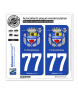 77 Fontainebleau - Armoiries | Autocollant plaque immatriculation