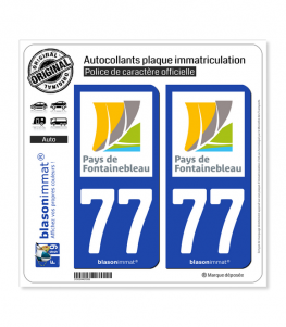 77 Fontainebleau - Agglo | Autocollant plaque immatriculation