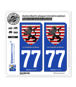 77 La Chapelle-la-Reine - Armoiries | Autocollant plaque immatriculation